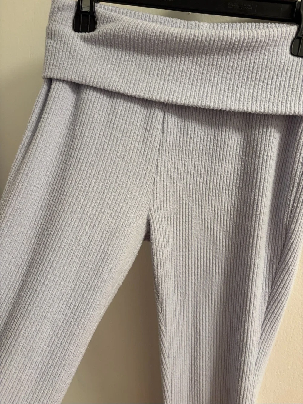 Old Navy Girls XL 14-16 Purple Ribbed Foldover Flare Yoga Pants Leggings